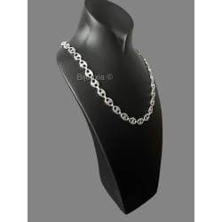 Chaîne Large Grain De Café 55 CM Argent Massif 925/1000 Bijoux HOMME