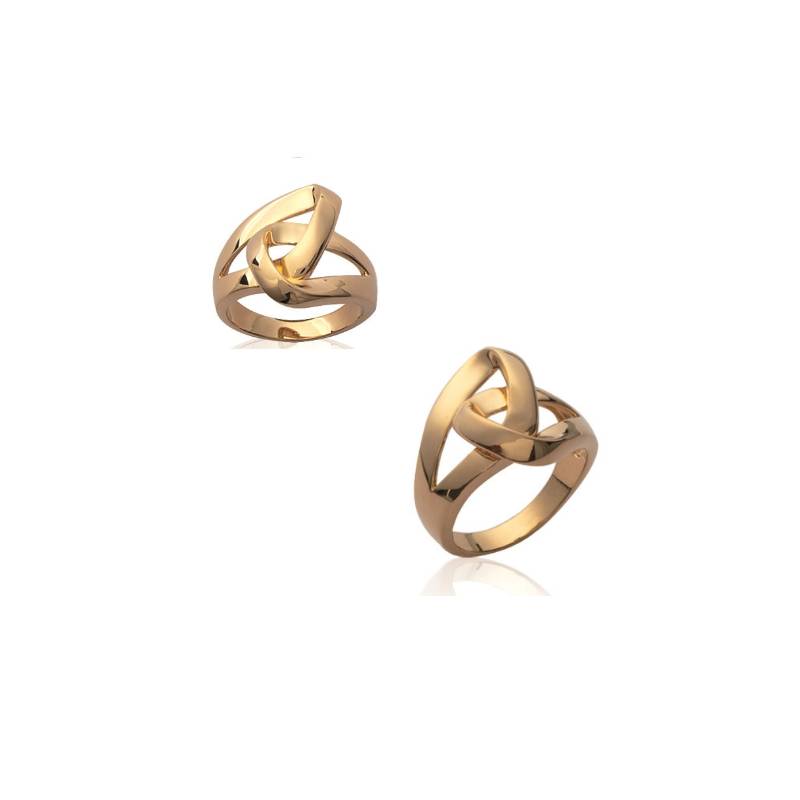 Bague Taille 62 Géométrique Entrelacée En Plaqué or 18 Carats 750/1000