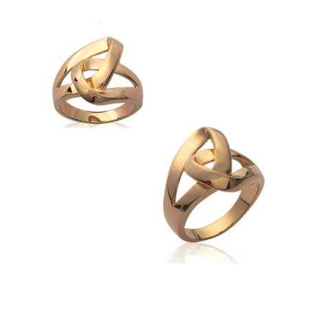 Bague Taille 62 Géométrique Entrelacée En Plaqué or 18 Carats 750/1000