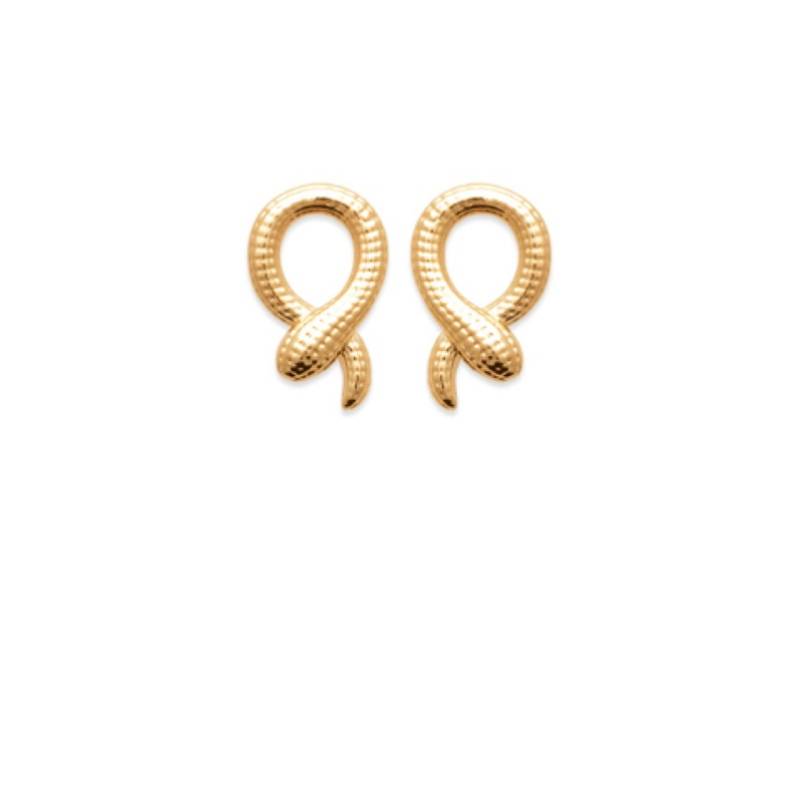 Boucles D'oreilles Motif Serpent Plaqué or 18 CARATS 750 Millièmes Bijoux