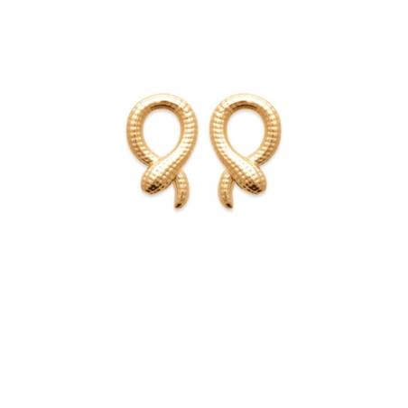 Boucles D'oreilles Motif Serpent Plaqué or 18 CARATS 750 Millièmes Bijoux