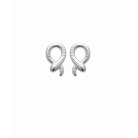 Boucles D'oreilles Motif Serpent Argent Massif 925/000 Bijoux