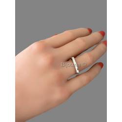 Bague TAILLE 54 Forme Carrée En Argent Massif 925/1000 Rhodié