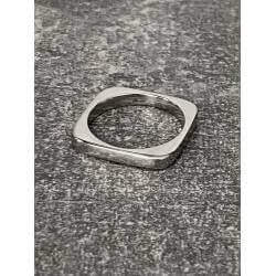 Bague TAILLE 54 Forme Carrée En Argent Massif 925/1000 Rhodié