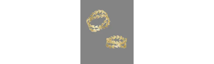Bague Motifs Feuilles De Laurier Plaqué or 18 CARATS BIJOU T50 à 60