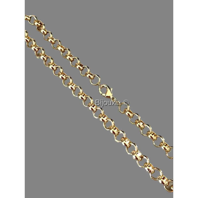 Collier Maille Jaseron En Or Plaqué 18 Carats - Longueur 45cm - Poinçonné - Neuf Avec étiquettes