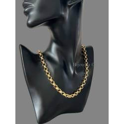 Collier Maille Jaseron 50CM En Plaqué Or 18 carats Poinçonné