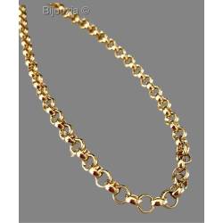 Collier Long Maille Jaseron 70CM En Plaqué Or 18 carats Poinçonné