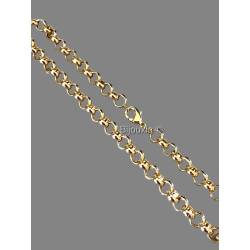 Collier Long Maille Jaseron 70CM En Plaqué Or 18 carats Poinçonné