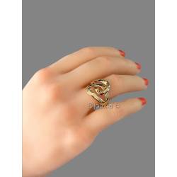 Bague Taille 62 Géométrique Entrelacée En Plaqué or 18 Carats 750/1000