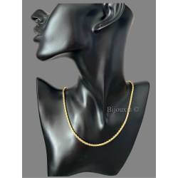 Collier Fin Maille palmier 45cm x 3mm Plaqué Or 18 carats 750/000