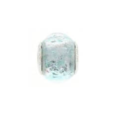 Perle CHARMS Couleur Bleu Clair En Verre de Murano AUTHENTIQUE & Argent 925 Rhodié