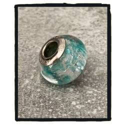 Perle CHARMS Couleur Bleu Clair En Verre de Murano AUTHENTIQUE & Argent 925 Rhodié