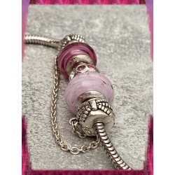 Lien de Sécurité Chaînette Charms AUTHENTIQUE & Argent 925 Rhodié