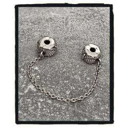 Lien de Sécurité Chaînette Charms AUTHENTIQUE & Argent 925 Rhodié