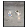 Boucle D'oreilles Puces Cristal Couleur Irisée En Argent Massif 925/000