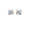 Boucle D'oreilles Puces Cristal Couleur Irisée En Argent Massif 925/000
