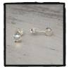 Boucle D'oreilles Puces Cristal Couleur Irisée En Argent Massif 925/000