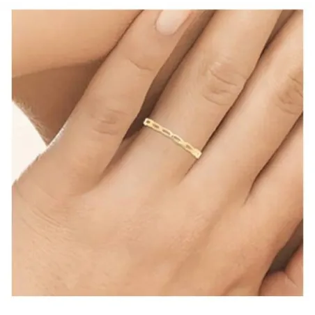 Alliance Jonc Ciselée Plaqué Or 18k (750/1000) - Marque Bijouxia - Tailles 50 à 64 - Neuf Avec Étiquettes