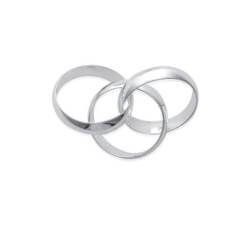 Bague Alliance 3 Anneaux Épais En Argent Massif T50-52-54-56-58-60-62-64-66-68