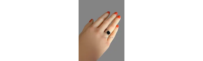 Bague Chevalière Onyx En Argent Massif 925/1000 Rhodié T46 à 68