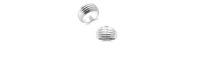 Bague Large Bombée Multi Rangs Argent 925/000 Rhodié Tailles CHOIX T 52 à T 62