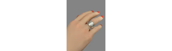 Bague Large Bombée Multi Rangs Argent 925/000 Rhodié Tailles CHOIX T 52 à T 62
