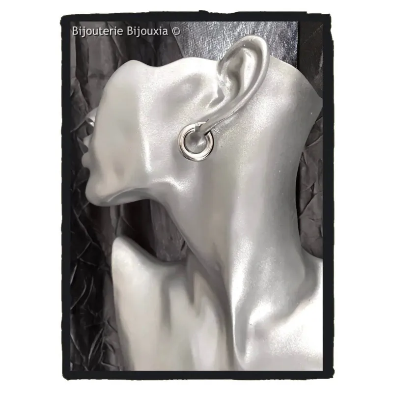 Boucles D'Oreilles Créoles En Argent Massif Sterling - Diamètre 2 Cm - Poids 6,4g - Poinçonnées - Occasion