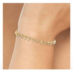 Bracelet Pampilles Pendantes Dorées Et Plaqué Or 18 Carats