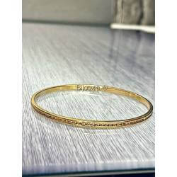 Bracelet Jonc Empierré Oxyde de Zirconium En Plaqué or 750/1000 Poinçonné