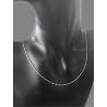 Chaîne Fine Maille Fantaisie Effet Scintillant En Argent Massif 925/000 Rhodié