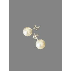 Boucles D'oreilles Puces Perles Diamètre 6MM Argent Massif 925/1000