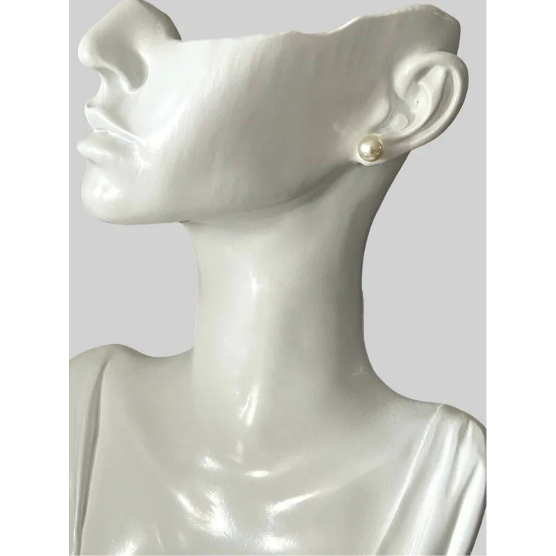 Boucles D'oreilles Puces En Argent 925 Avec Perles De 10mm - Neuf Avec étiquettes - Bijouxia