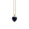 Pendentif Cœur Pierre Bleue Saphir Zirconium En Plaqué Or 18 CARATS