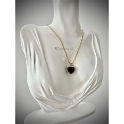 Pendentif Cœur Pierre Bleue Saphir Zirconium En Plaqué Or 18 CARATS