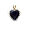 Pendentif Cœur Pierre Bleue Saphir Zirconium En Plaqué Or 18 CARATS