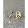 Boucles D'oreilles Puces Gros Grain De Café En Plaqué Or