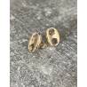 Boucles D'oreilles Puces Gros Grain De Café En Plaqué Or