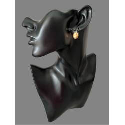 Boucles D'oreilles Pendantes Dormeuses Camée Rouge Plaqué or 18 Carats 750/1000