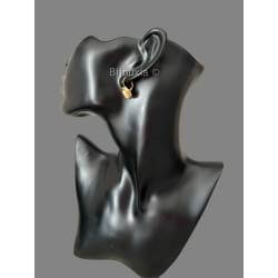 Boucles D'oreilles Pendantes Dormeuses Camée Rouge Plaqué or 18 Carats 750/1000