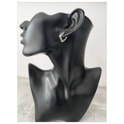 Créoles Ouvrantes Forme Carrée 14MM En Argent Massif 925/1000