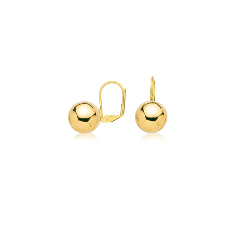 Boucles D'oreilles Dormeuses Grosses Boules 15MM Plaqué or 18 Carats Bijoux