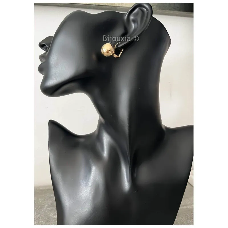 Boucles D'oreilles Dormeuses Boules 15MM - Plaqué Or 18 Carats - Marque Bijouxia - Neuf Avec étiquettes