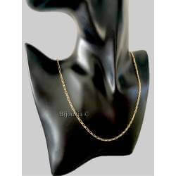 Chaîne Figaro 1-1 - 55CM  Largeur 2MM Plaqué or 18 CARATS 750/000