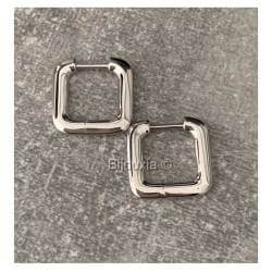 Créoles Ouvrantes Forme Carrée 14MM En Argent Massif 925/1000