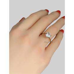 Bague Solitaire Cristal Carré En Plaqué Or 18 CARATS T50-52-54-56-58-60-62-64