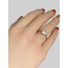 Bague Solitaire Cristal Carré En Plaqué Or 18 CARATS T50-52-54-56-58-60-62-64