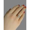 Bague Solitaire Cristal Carré En Plaqué Or 18 CARATS T50-52-54-56-58-60-62-64