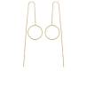 Boucles D'oreilles Chaîne Traversante Anneau Cercle En Plaqué Or 18 Carats