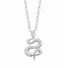 Collier Pendentif "Serpent" Oxyde de Zirconium En Argent Massif 925/000 Rhodié